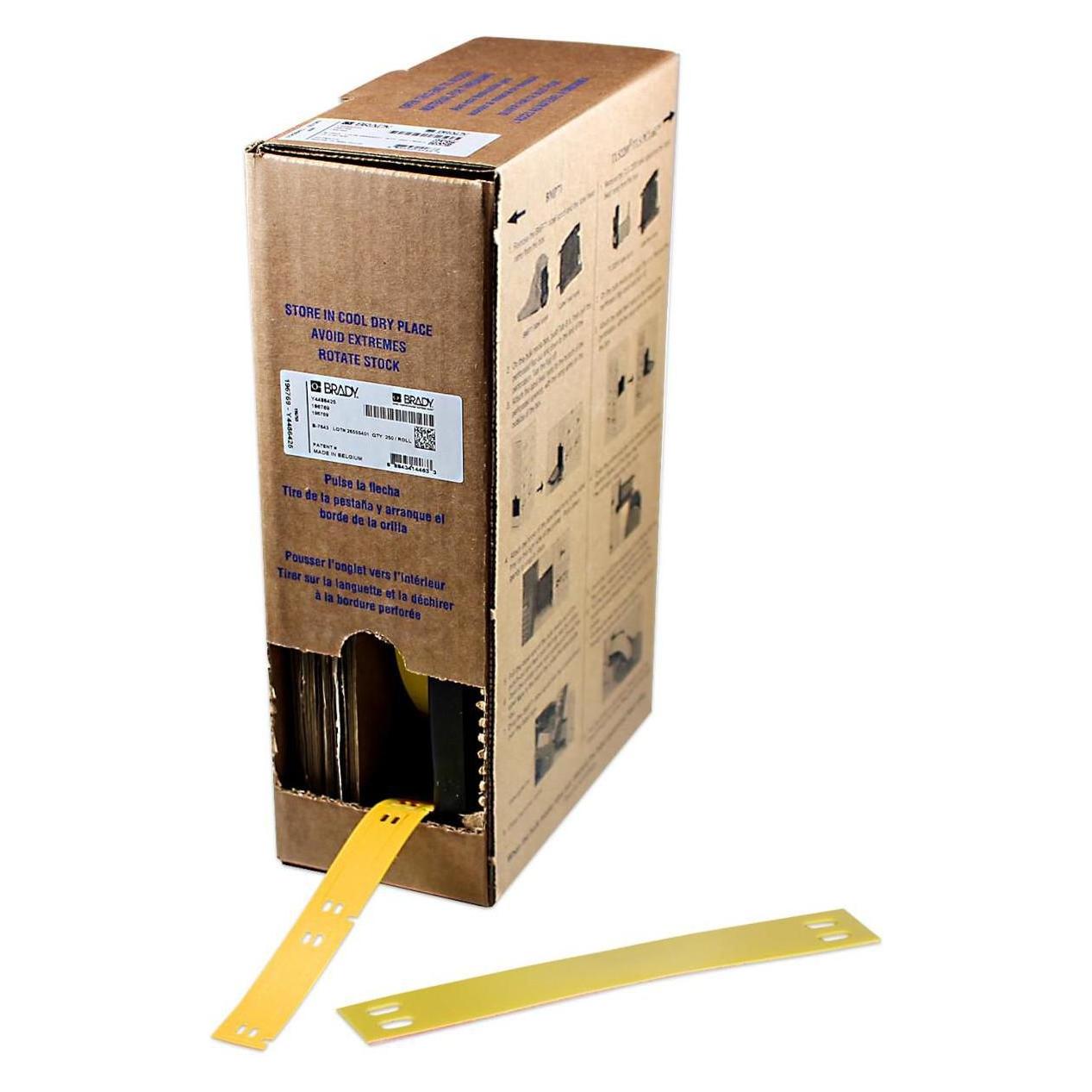 Brady BM71-10x75-7598-YL, Polyester, Gelb, Glänzend, 10.00 x 75.00 mm, nicht klebend, Grossrolle (2 (BM-10X75-7598-YL)