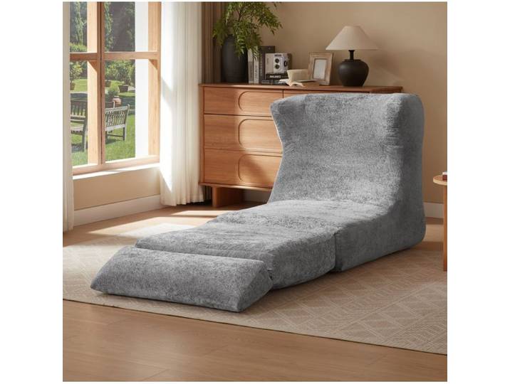 Fauteuil convertible 1 place EVRYAE - design unique usage en fauteuil ou chaise longue pour salon et chambre - Gris