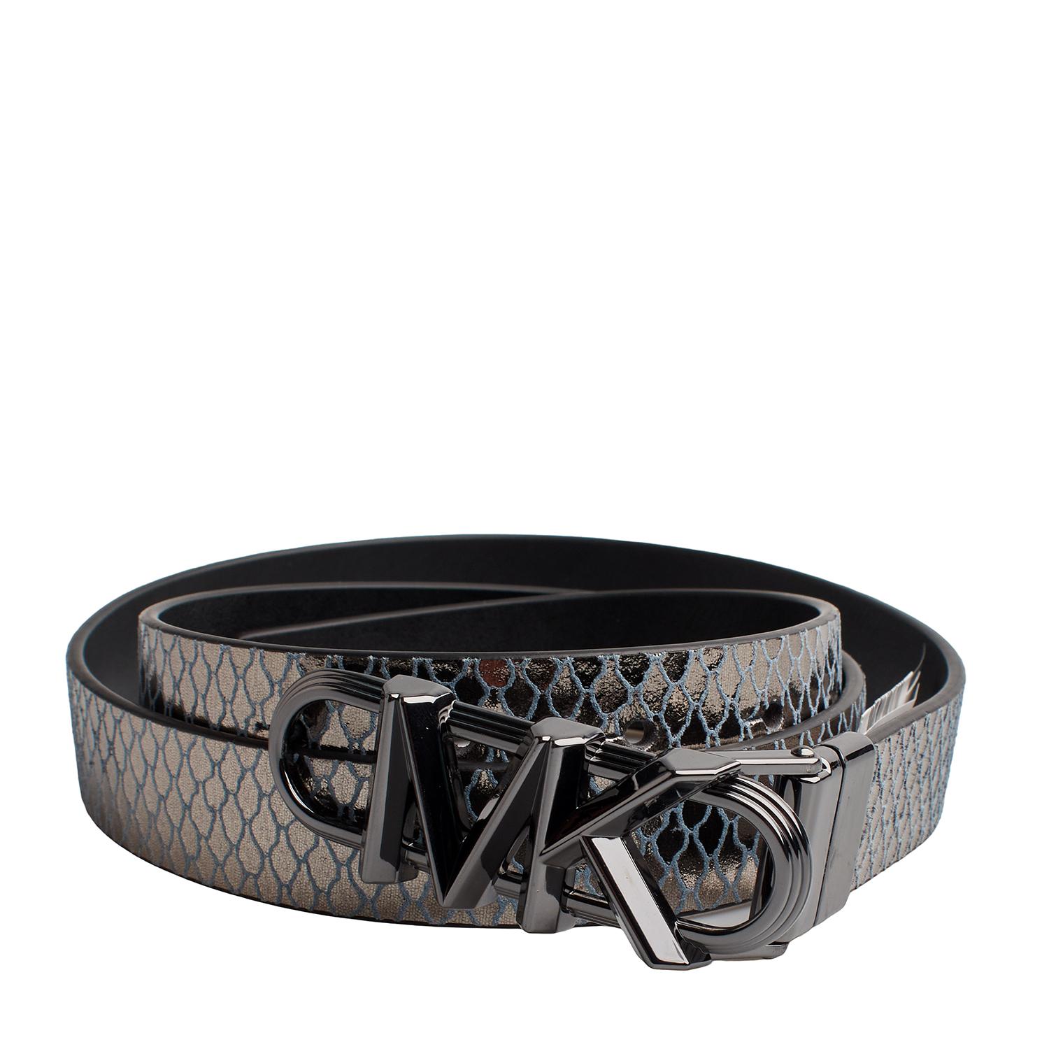 Dames Omkeerbare Metalen Leren Dunne Ceintuur 558992