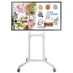 Samsung Flip WM65FX Flipchart 164 cm 65 Zoll inkl. Neomounts NS-M1250 Rollwagen rotierbar