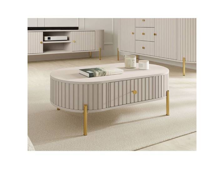 Jaime - table basse 100 cm - 1 tiroir - Beige