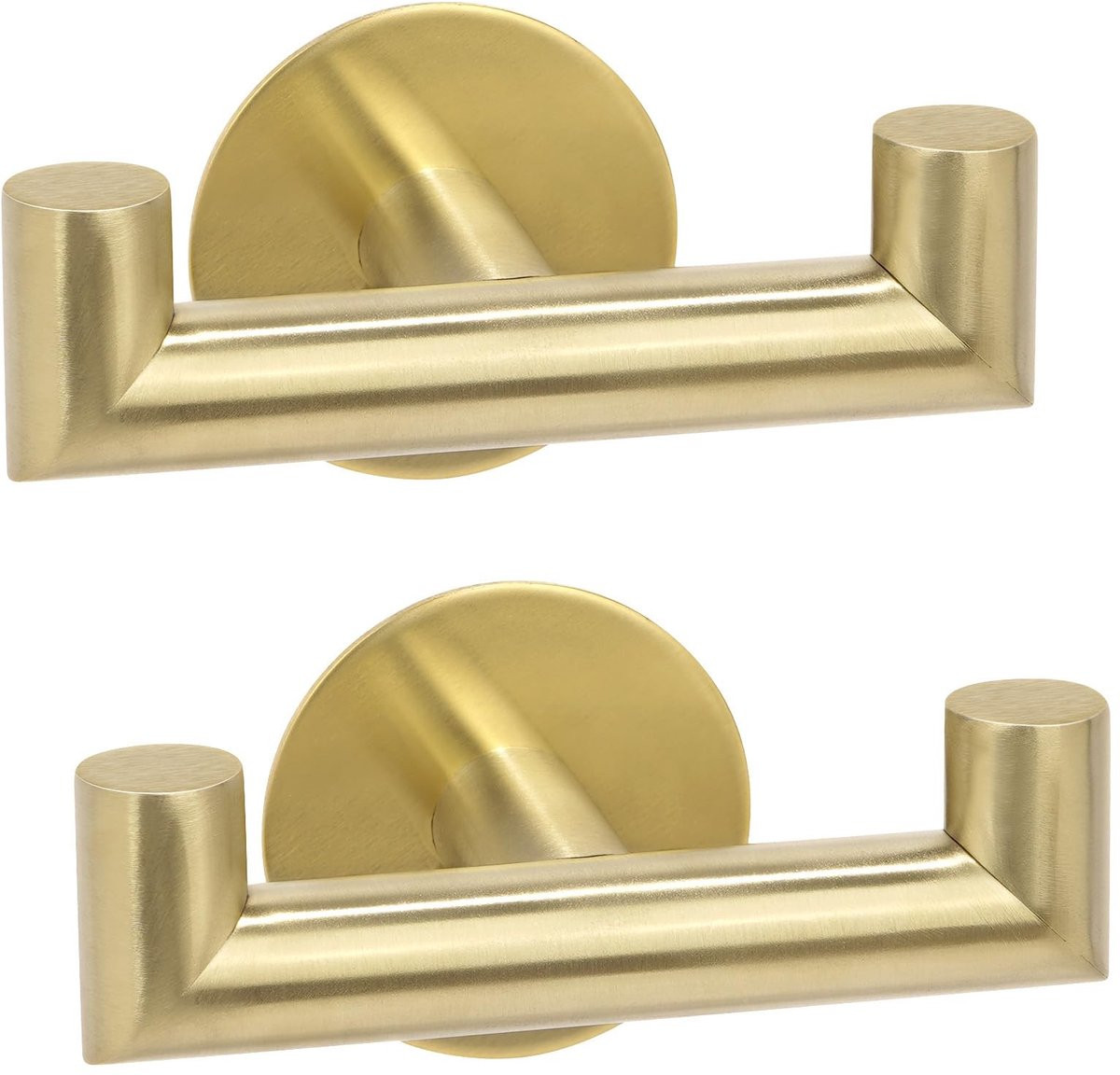Dailygoods Handdoekhaak Dubbel - Zelfklevend - Roestvrij Staal - 2 Stuks