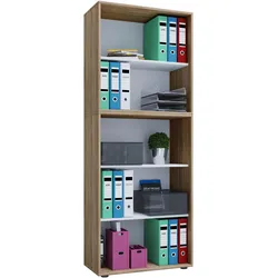 VCM, Aktenschrank, Holz Büroschrank Aktenregal Lona 5 Fächer (70 x 37 x 184 cm)