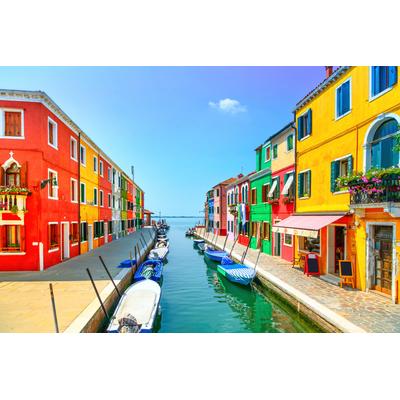 Fototapete PAPERMOON "ALTSTADT-PORTOFINO VENEDIG ROM ITALIEN", bunt, B:4m L:2,6m, Vlies, Tapeten