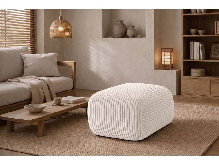 Kaiser Möbel Pouf Sitzpouf für Wohnzimmer, Cordstoff Poso, BIS, zusätzliche Sitzgelegenheit Fußhocker zum Sofa oder Ecksofa