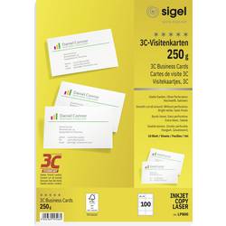 Sigel LP800 Bedruckbare Visitenkarten, glatte Kanten 85 x 55 mm Hochweiß 100 St. Papierformat: DIN A4
