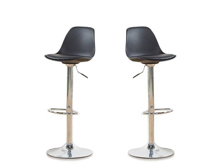 Lot de 2 tabourets de cuisine noire - Deki