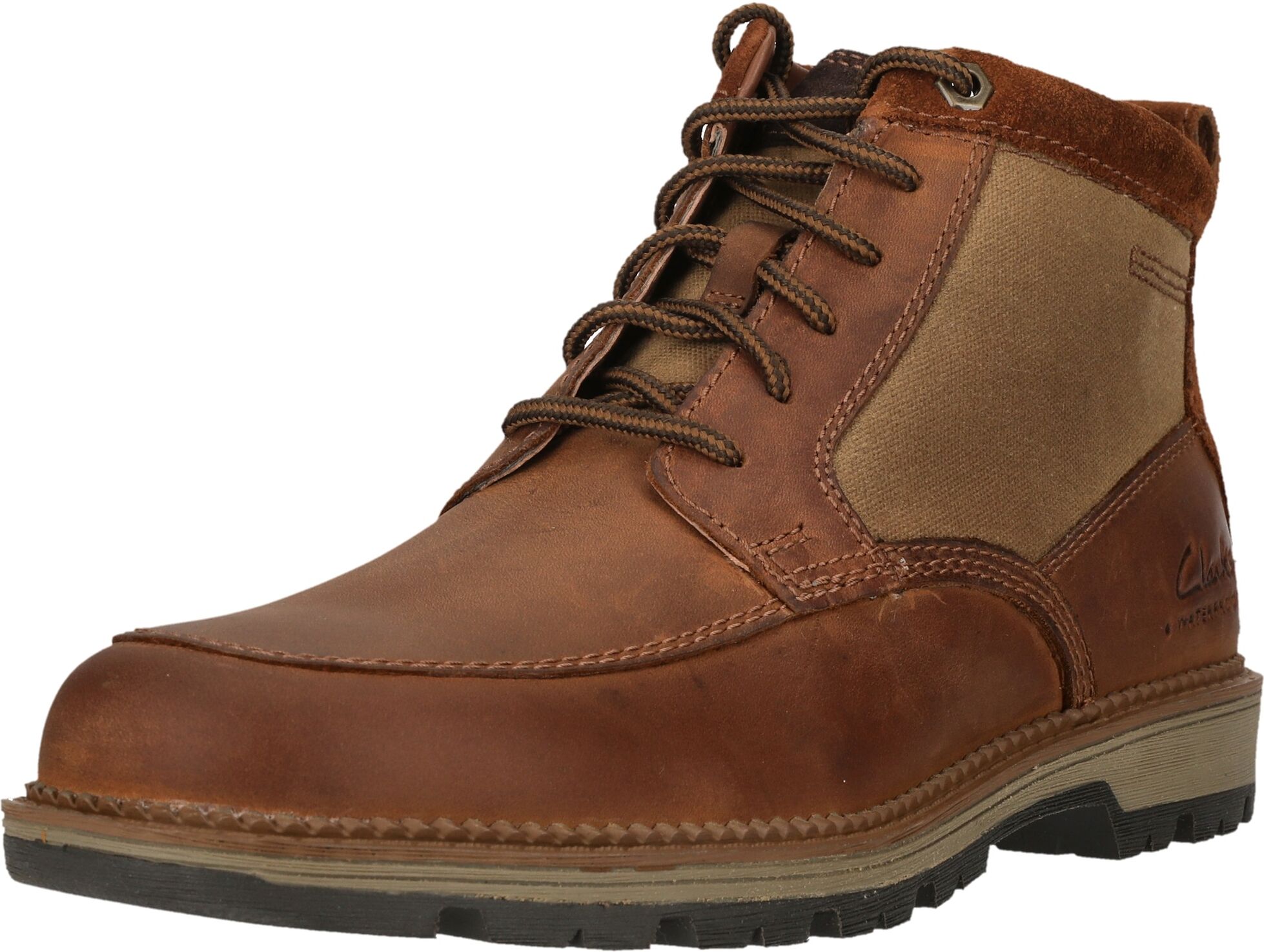 Stiefel CLARKS "Maplewalk Rise", Damen, Gr. 40, braun, Leder, Schuhe Stiefel, aus wasserdichtem Leder
