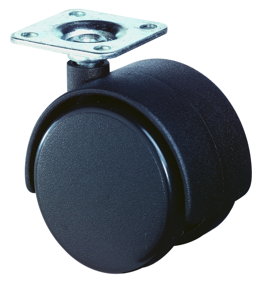 HELO Doppelrolle F75, mit Platte, schwarz F75.050.PL