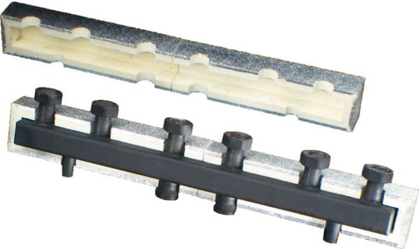 Barre de distribution Oventrop pour Regumat 1351580 DN25, pour 2 circuits de chauffage, acier