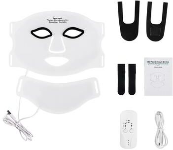 Uplift Picks Silicone LED Face And Neck Mask With 7 Color Red Light Therapy white