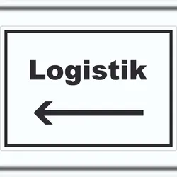 HB-Druck Logistik Aufkleber mit Text und Richtungspfeil links Transport Versand waagerecht A9 (37x52mm)