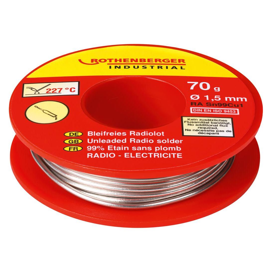 Rothenberger Industrial Bleifreies Radiolot 70g Lötzinn, bleifrei SN99Cu1 (Lötzinn) (1000002351)