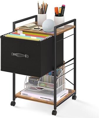 No "Mobile Desk File Organizer on Lockable Wheels - 15.75""D x 15.35""W x 26.77""H"