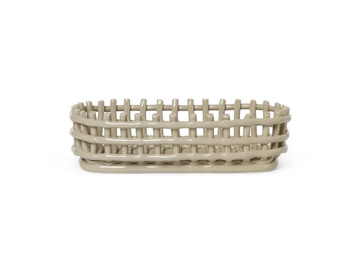 Ferm Living - Keramik Korb oval, cashmere