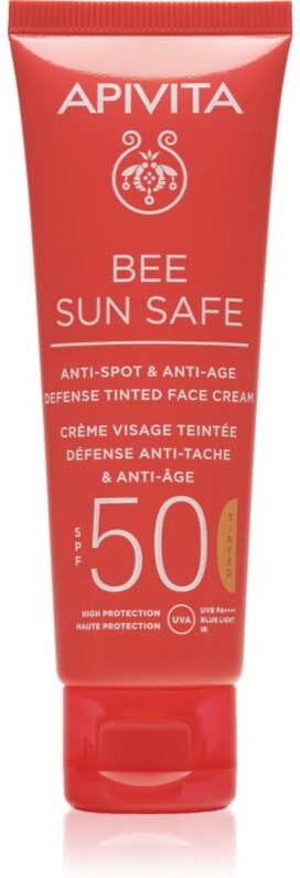 Apivita Bee Sun Safe Anti-Spot and Anti-Age Tinted Face Cream SPF50 crème teintée protectrice visage SPF 50 teinte Tinted 50 ml