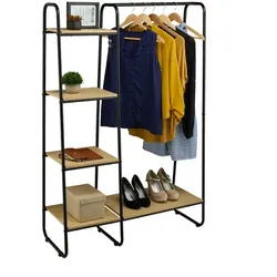 Relaxdays Garderobe mit Regal Hellbraun,Schwarz