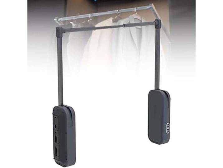 BDJSN Elektrische Kleiderstange Mit Ausziehmechanismus, Breitenverstellung, Touch-Schalter, Antikollisionsschutz, Intelligente Hebefunktion, Tragkraft 15 Kg, Für Zuhause, Hotel Und Wohnung