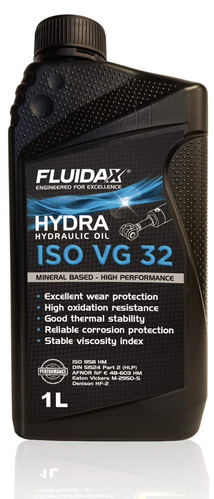 Hydraulische olie ISO VG 32 tegen slijtage, roest en schuimvorming, 1 liter