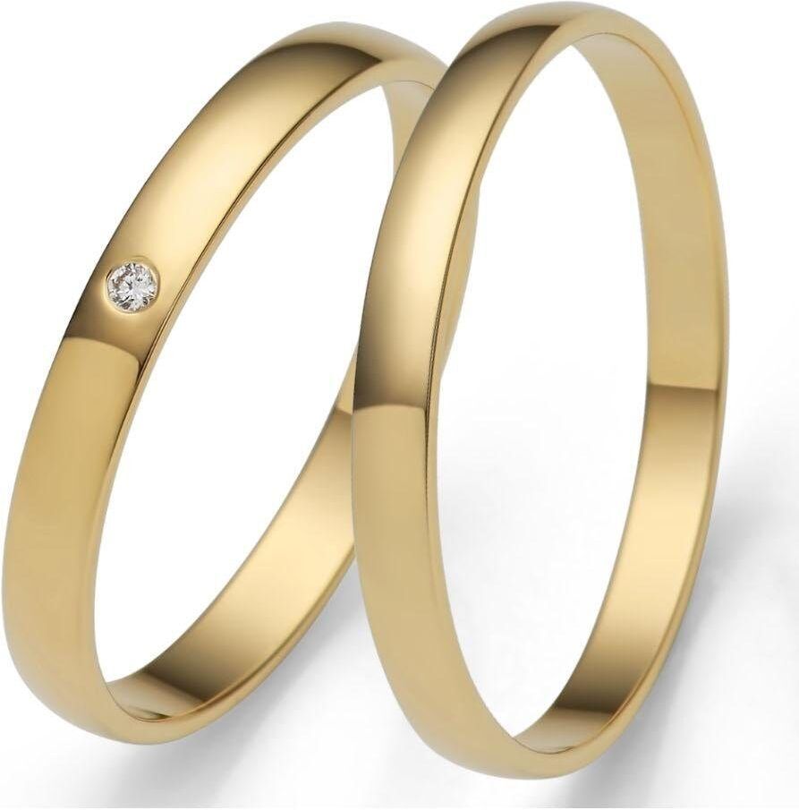 Trauring FIRETTI "Schmuck Geschenk Gold Hochzeit Ehering Trauring "LIEBE" Gr. 64, gold (gelbgoldfarben), Fingerringe, Damen, 64, ohne Brillant, Gelbgold 585, 2,5mm, Trauring, Made in Germany, wahlweise mit oder ohne Brillant