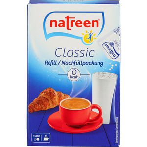 Natreen Süßstoff Classic Refill, 1500 Tabletten, Nachfüllpackung für Tischspender, 3x 500 Tabletten im Beutel