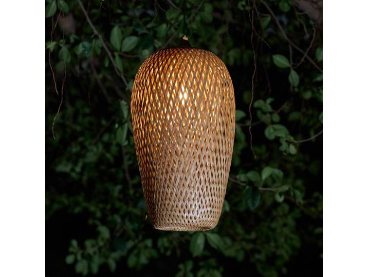 Pauleen Sunshine Bliss LED-Solar-Pendelleuchte, Holz hell, Bambus, Junges Wohnen, Solarleuchte