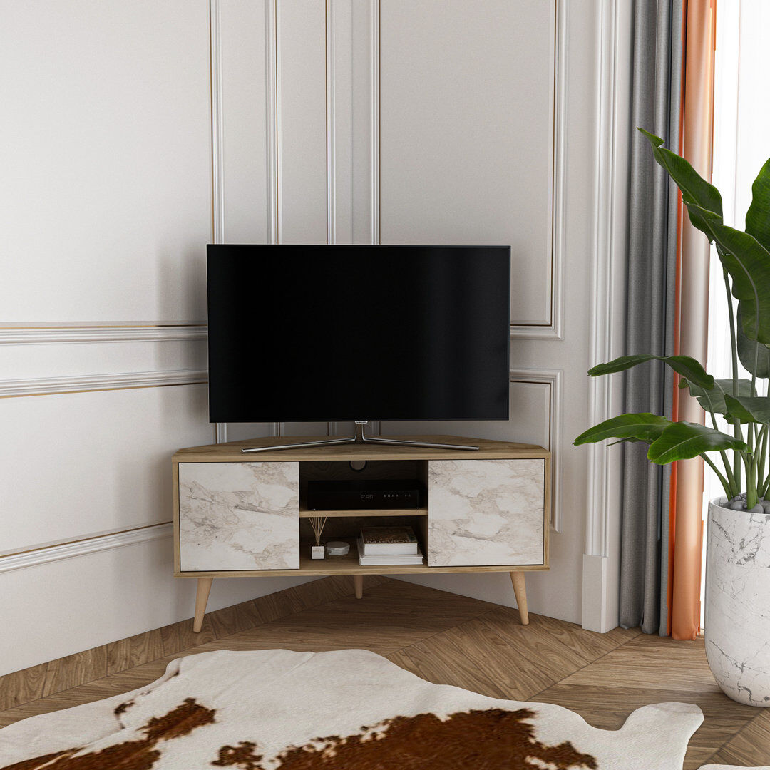 Fjørde & Co Ibarra TV Stand for TVs up to 51" Oud Oak/White Marble 55"