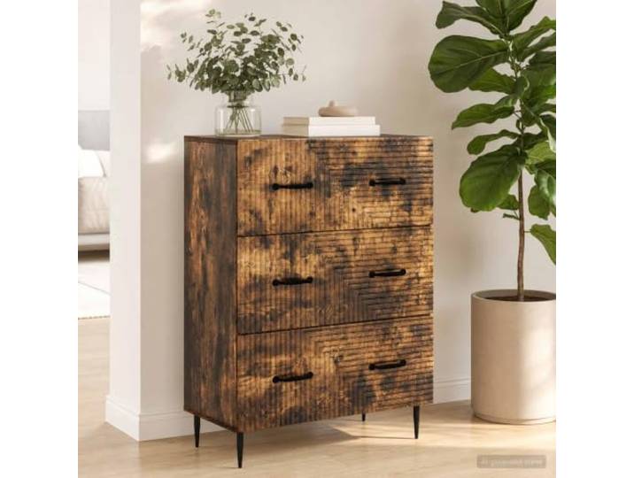 KGHFDVB Schubladenschrank Geräucherte Eiche 66 x 34,5 x 89,5 cm Holzwerkstoff, Metallgriffe, mehrere Schubladen, rechteckiges Design, Wohnzimmer