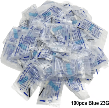 Inspire Picks VetFlow Disposable Butterfly Blood Collection Needles For Cats, Dogs & Small Animals 100pcs Blue 23g