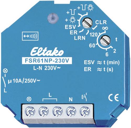 Eltako FSR61NP-230V Funk Schaltaktor Stromstoß-Schalter 1-Kanal Unterputz Schaltleistung (max.) 2000W Reichweite max.