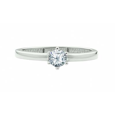 Solitärring ADELIA´S "Solitärring 585 Weißgold ( 14K ) mit Zirkonia" Gr. 58, silber, Fingerringe, Damen, 58, Gold, Goldring Diamant