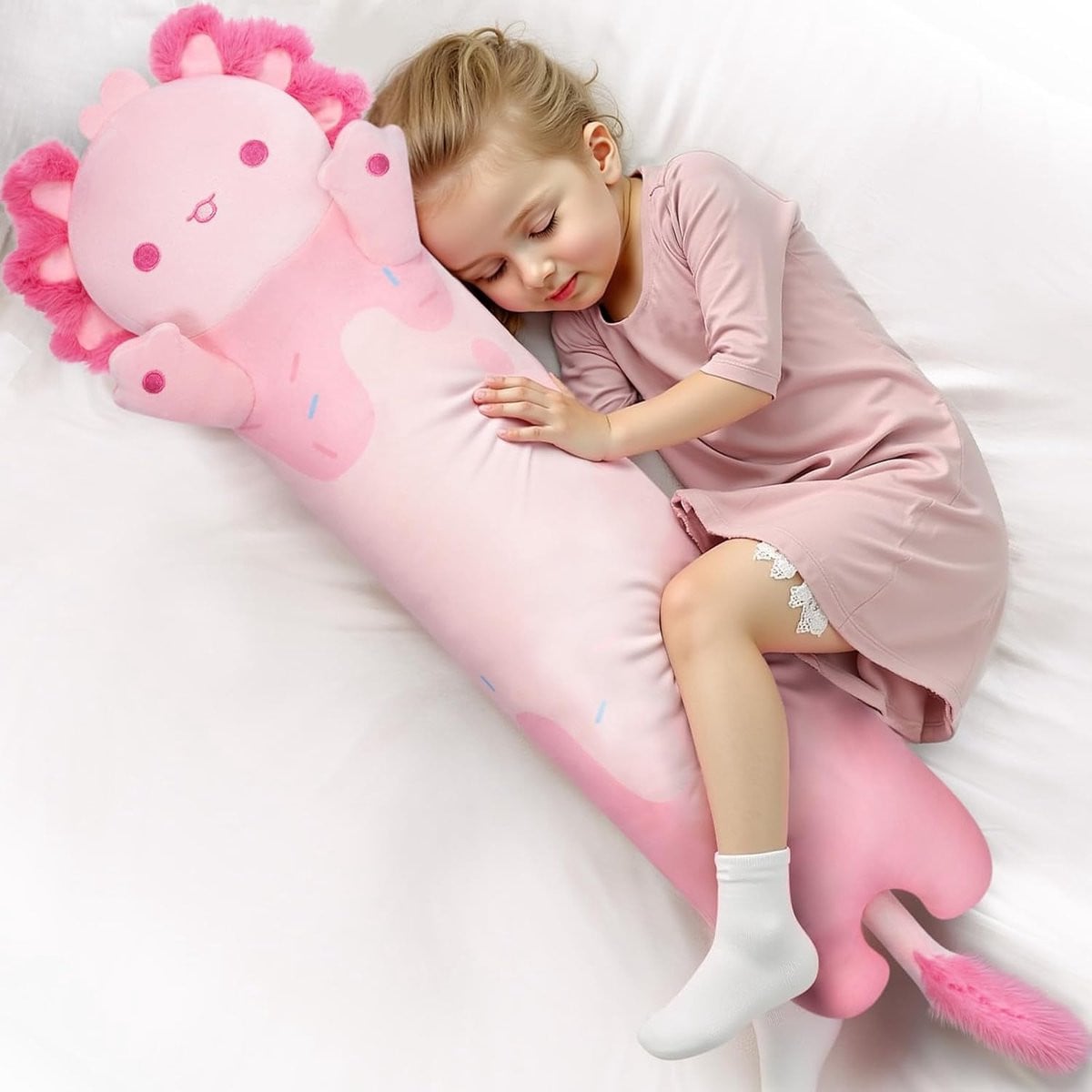 Zacht Axolotl pluche knuffelkussen voor kinderen en volwassenen