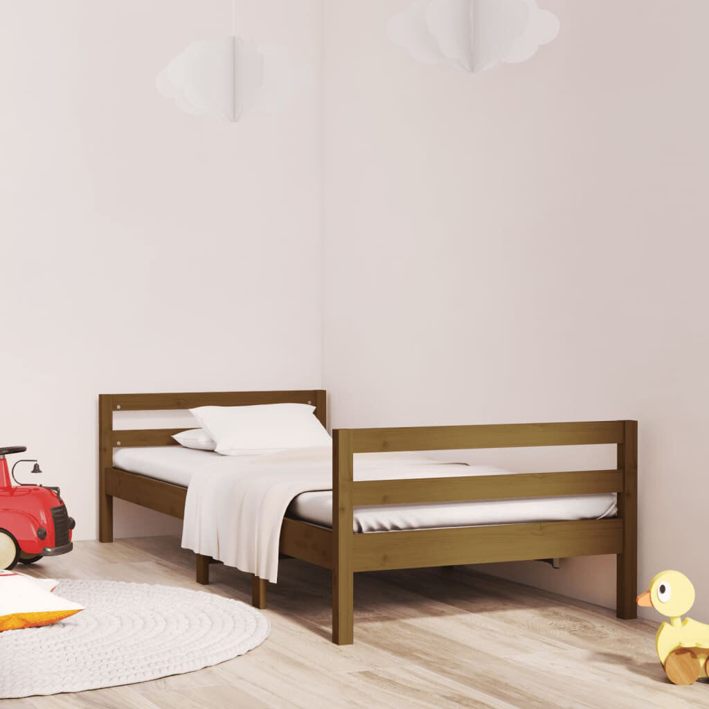 Brayden Studio Leyte Solid Wood Bed Honey Brown Small Single (2'6)