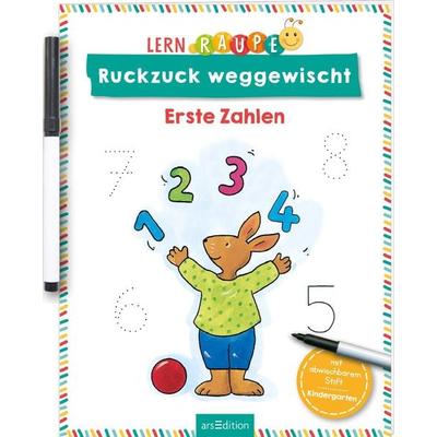 Lernraupe – Ruckzuck weggewischt! Erste Zahlen, Taschenbuch von , arsedition, 978-3-8458-6050-3