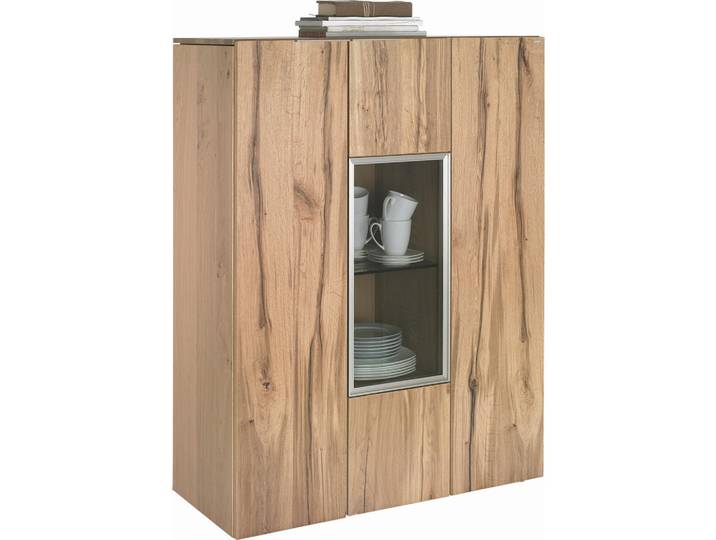 Voglauer Highboard, Eichefarben, Metall, Altholz, Eiche, furniert, mehrschichtige Massivholzplatte (Tischlerplatte),furniert, mehrschichtige Massivholzplatte (Tischlerplatte),furniert, mehrschichtige Massivholzplatte (Tischlerplatte), 5 Fächer, 96x130x42.3 cm, Goldenes M, Made in Austria, Typenauswahl, Kleinmöbel, Kommoden, Highboards