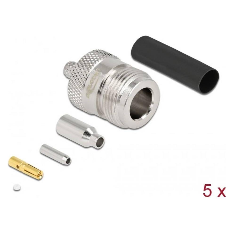 Delock N Stecker zum Crimpen RG-174 / RG-316 mit passendem Schrumpfschlauch (90018)