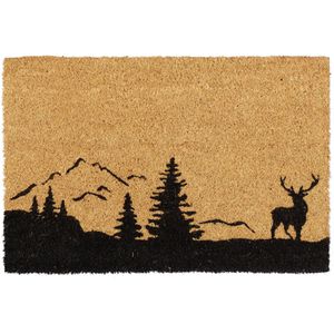 Relaxdays Schmutzfangmatte 10032748, Kokos Hirsch, 40 x 60cm, natur