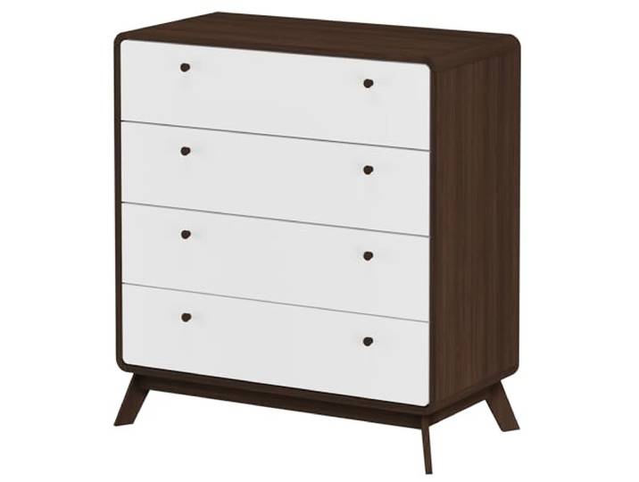 DHP Furniture Cassie Kommode mit 4 Schubladen aus Spanplatte Walnuss-Optik Weiß (BxTxH) 80x39x88 cm