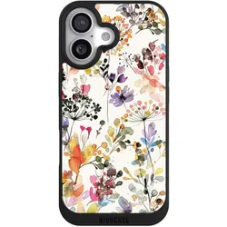 Nivocase Handyhülle für Apple iPhone 17 Hülle NIVOpure Case Schwarz Blume Muster Pastell (Apple iPhone 17), Smartphone Hülle, Schwarz