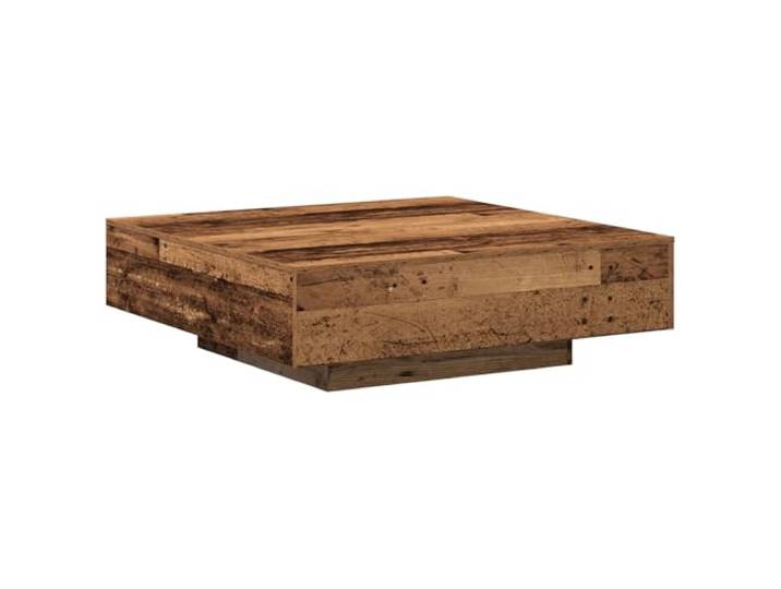 HEFZGDB Rustikaler Couchtisch aus Alter Eiche 100x100x31 cm Pressholz mit Vintage-Look Dieser quadratische Couchtisch aus massivem recyceltem Holz kombiniert Praktikabilität