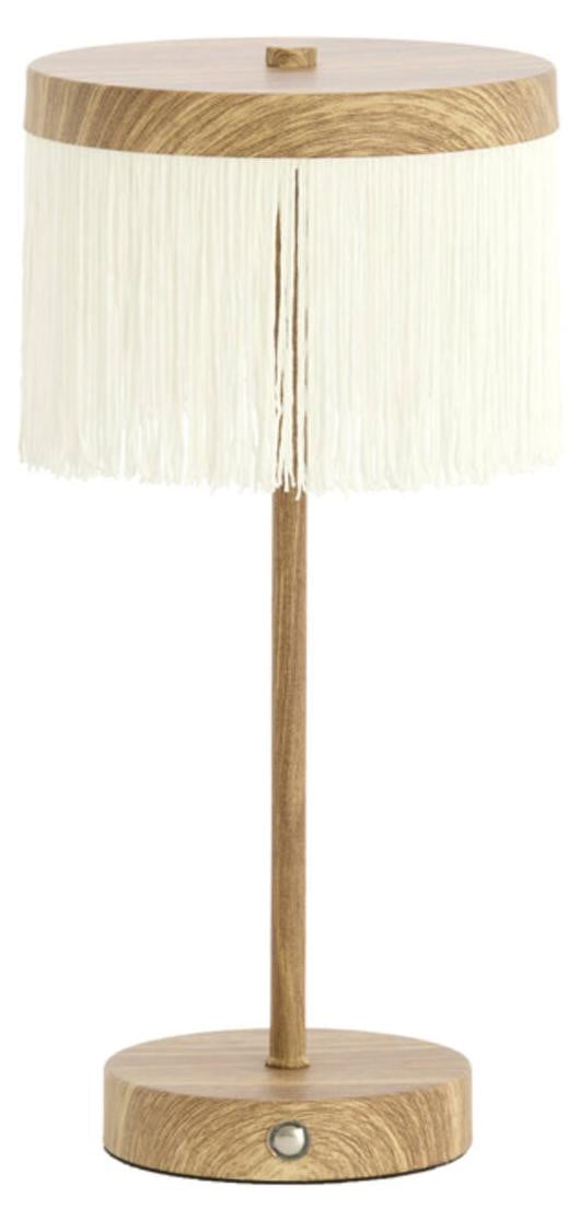Light & Living Oplaadbare schemerlamp Diny houtlook wit