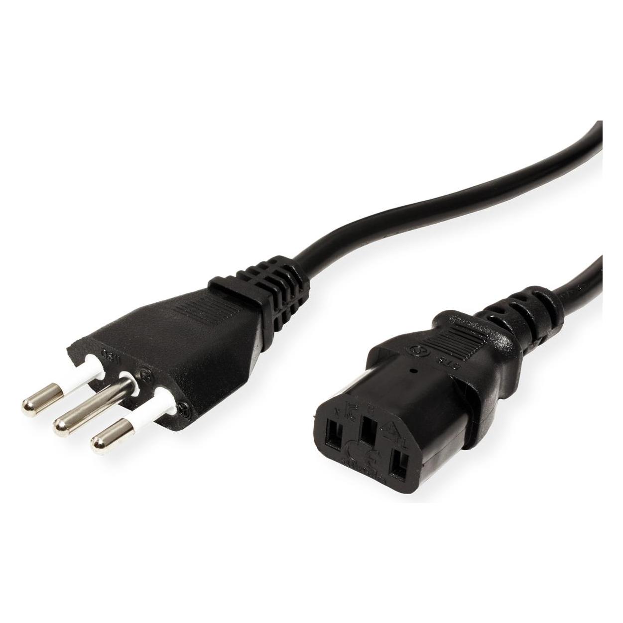 Value Stromkabel CEI 23-50 (M) bis IEC 60320 C13 gerade (1.80 m) (19.99.2072)