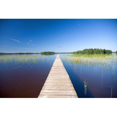 Fototapete PAPERMOON "Steg im Wasser", bunt, B:3,5m L:2,6m, Vlies, Tapeten
