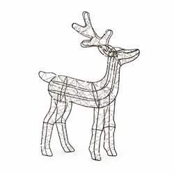 Luca Lighting LED Leuchtfigur 45cm Hirsch Dekofigur 240 LEDs Weihnachtsdekoration Lichter Dekoration Figur Weihnachtsfigur Beleuchtung Rentier Schwarz Warmweiß