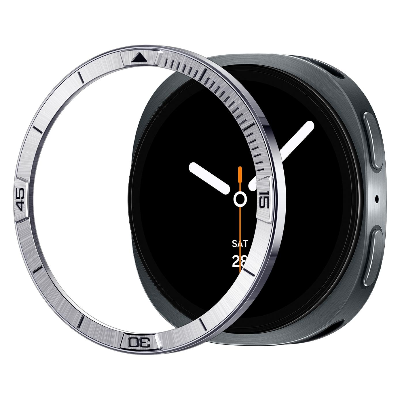 Spigen - Bezel Tune Pilot - for Samsung Galaxy Watch8 44mm, Stainless Steel - Silver (ACS10009)