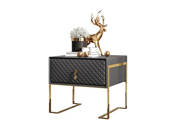 YCCHAH Bett mit Stauraum Innenkreative rechteckige Nachttisch mit Schubladen Leder Schlafzimmer Locker Couchtisch Tisch Desktop