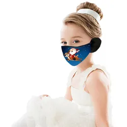 Weihnachtsmaske / Gesichtsmaske für Kinder mit Ohrenklappen – Weihnachtsmann