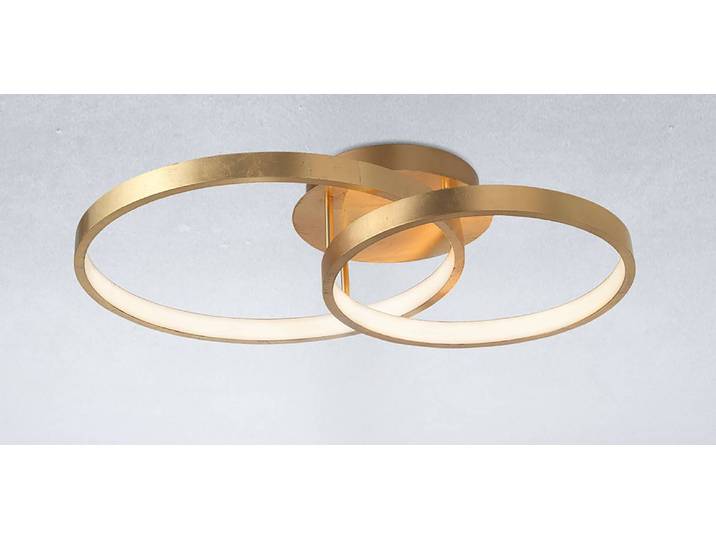Plafonnier Leon 45 x 14 x 64cm Doré/Doré Câble ABS, douille ABS, baldaquin aluminium, boîtier luminaire aluminium LED non-remplaçables Module