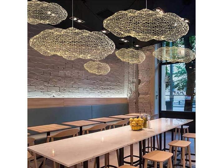Lampe LED Suspendue en Forme de Nuage Flottant au Design Créatif, Luminaire Décoratif d'Nik, Idéal pour un Hôtel, un Restaurant, un Bar ou un Bureau