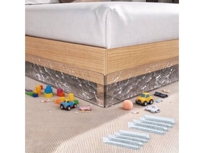 Treppenschutzgitter Staubdichte Sicherheitsblende den Spalt Unter Bett Nahezu Unsichtbare Spaltbarriere Transparentem Acryl Bereich Sofa Setzstufen Freischwebende(8Pcs,W110xH10cm(44x4in))